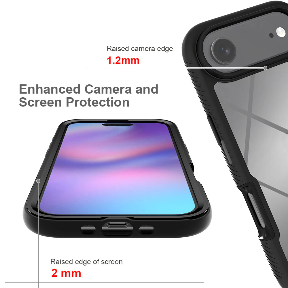 HX-IPH-17AIR | iPhone Air / 17 Air Case | Protection Military Grade w/ KEY Mount & Carabiner -Black - Image 8