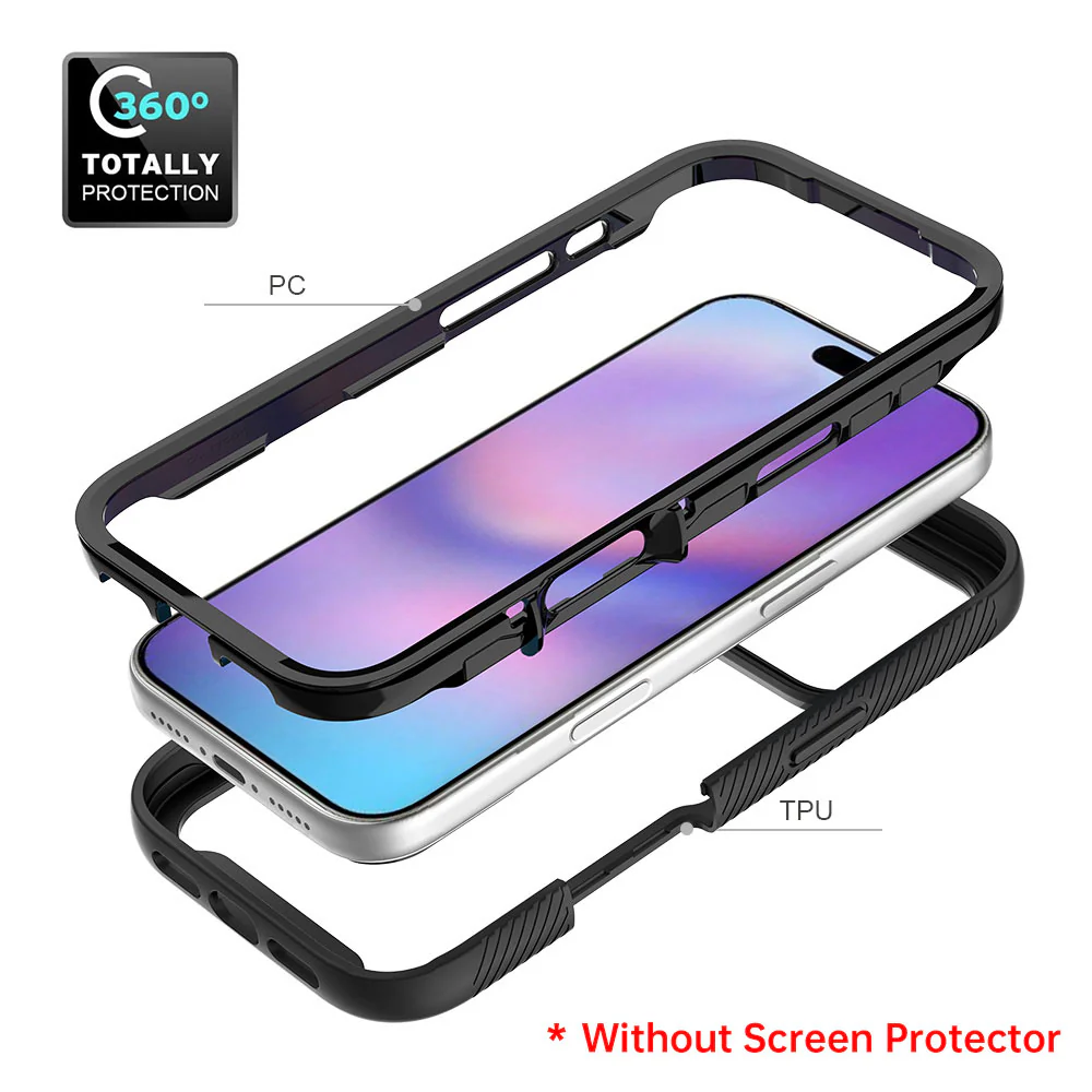 HX-IPH-17PRO | iPhone 17 Pro Case | Protection Military Grade w/ KEY Mount & Carabiner -Black - Image 7