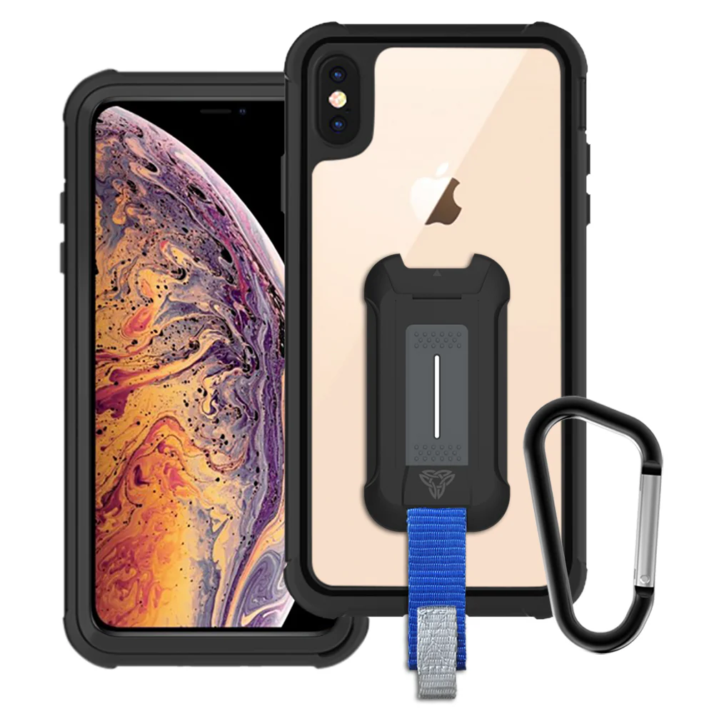 HX-IPHXM-BK | iPhone XS MAX Case | 360 Protection Military Grade w/ KEY Mount & Carabiner