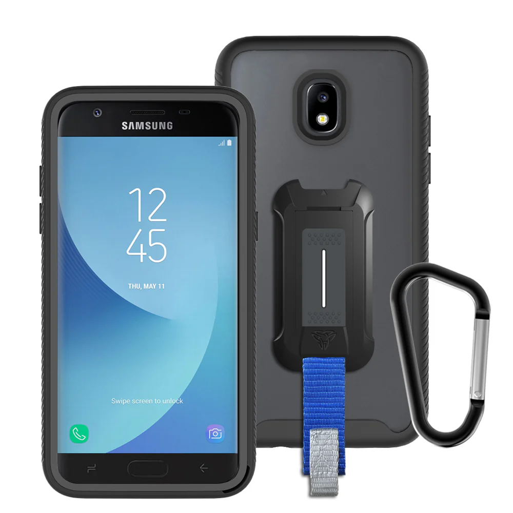 HX-J3-BK | Samsung Galaxy J3 2018 Case | Protection Military Grade w/ KEY Mount & Carabiner