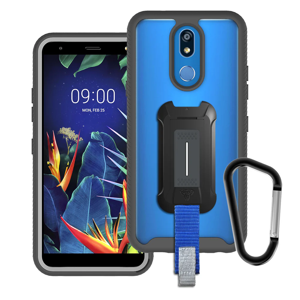 HX-K40-BK | LG K40 / LG K12 Plus / LG X4(2019) Case | Protection Military Grade w/ KEY Mount & Carabiner