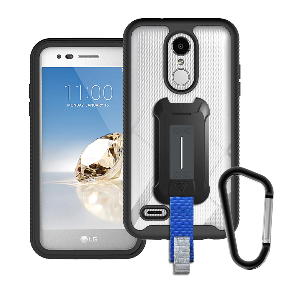 HX-LV3-BK | LG LV3 2018 Case | Protection Military Grade w/ KEY Mount & Carabiner