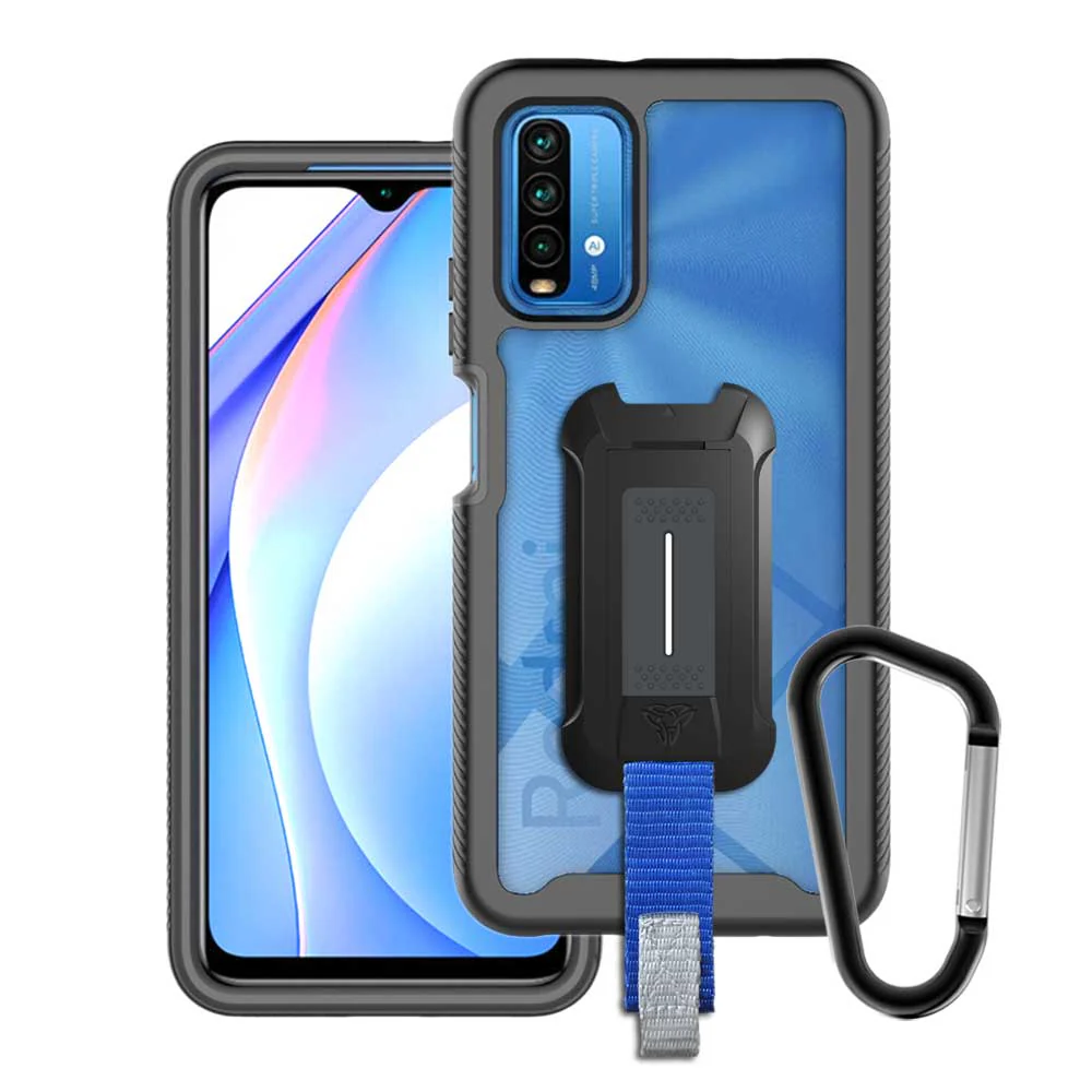 HX-Mi20-PCM3 | Xiaomi Poco M3 / Xiaomi Redmi Note 9 4G Case | Protection Military Grade w/ KEY Mount & Carabiner