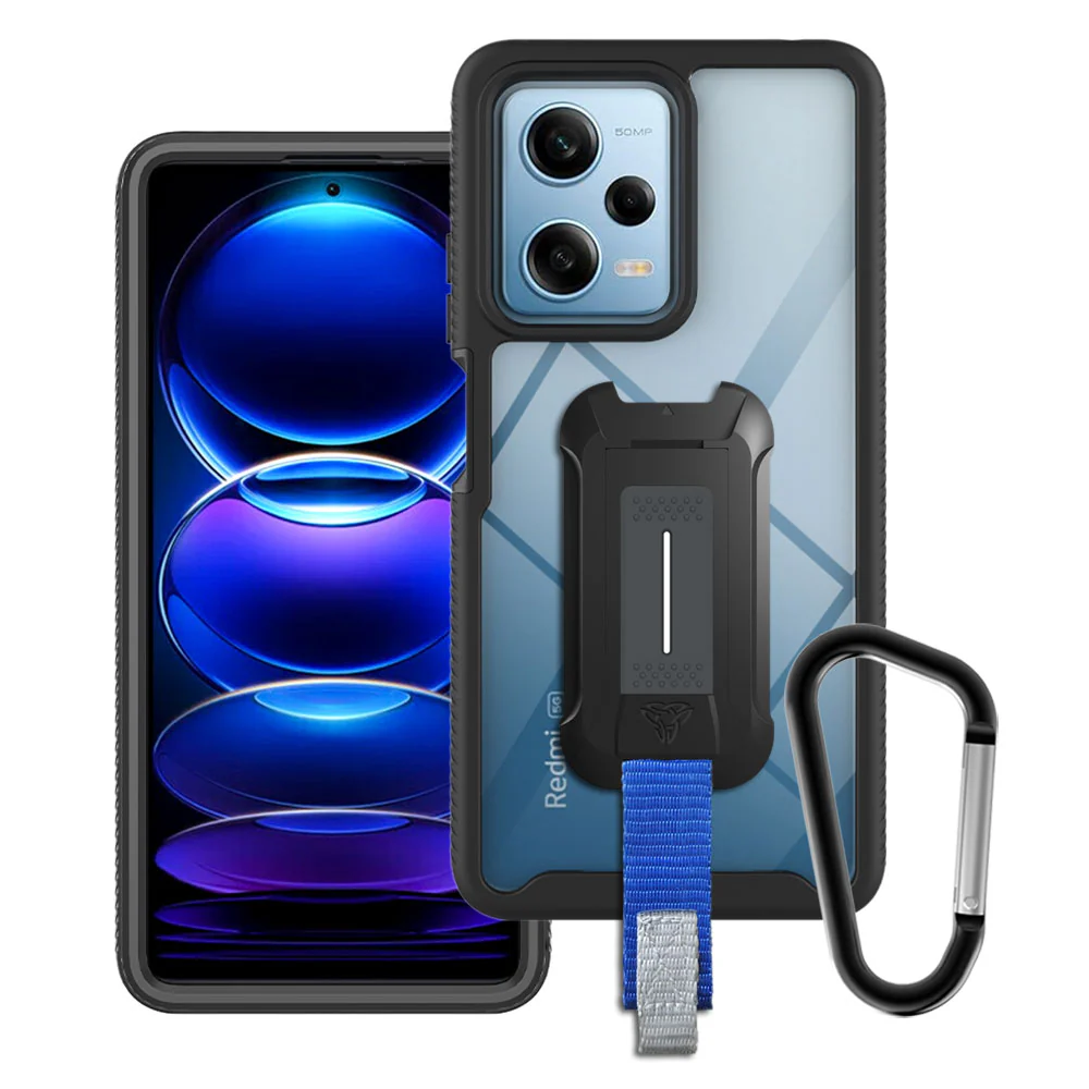 HX-Mi22-RMN12P5G | Xiaomi Redmi Note 12 Pro 5G Case | Protection Military Grade w/ KEY Mount & Carabiner