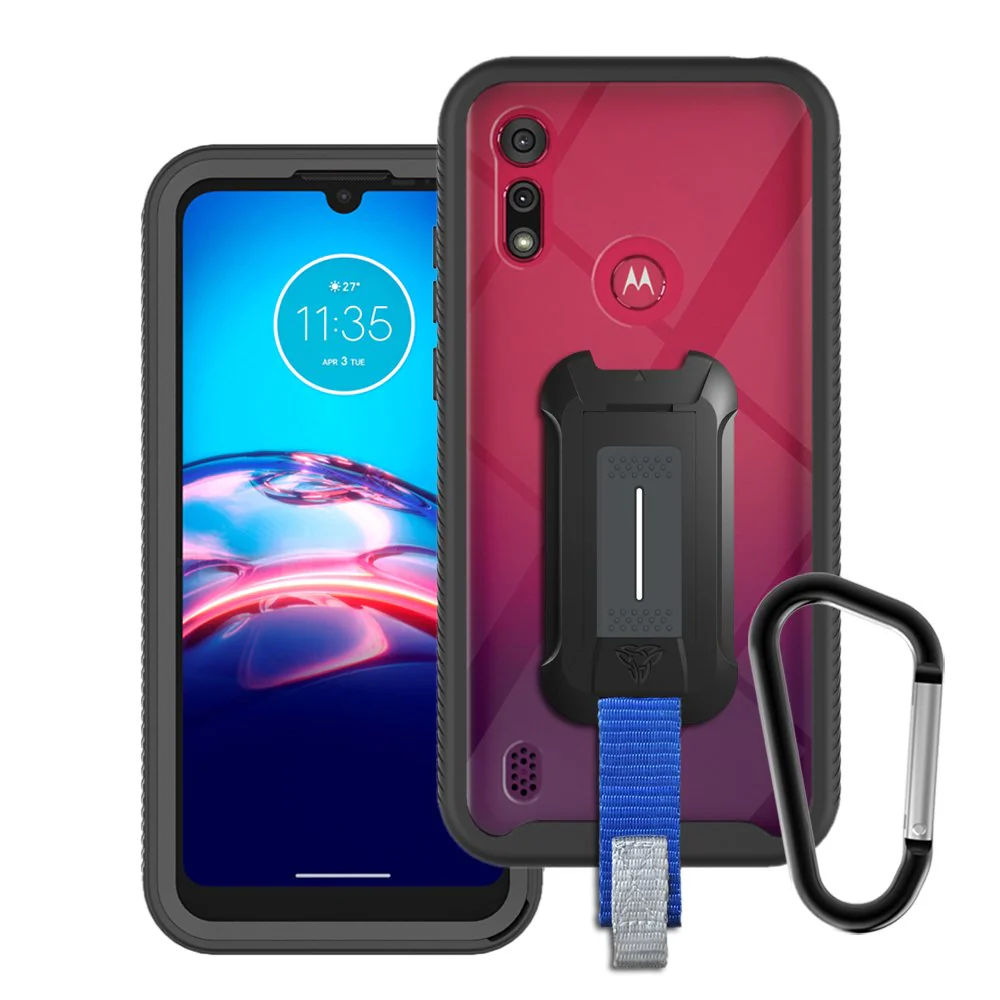 HX-MT20-E6S | Motorola Moto E6s 2020 Case | Protection Military Grade w/ KEY Mount & Carabiner