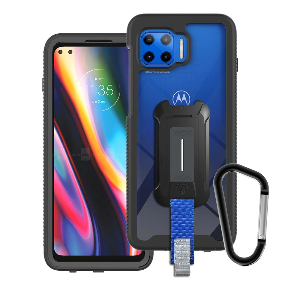 HX-MT20-G5GPL | Motorola Moto G 5G Plus / Motorola One 5G Case | Protection Military Grade w/ KEY Mount & Carabiner