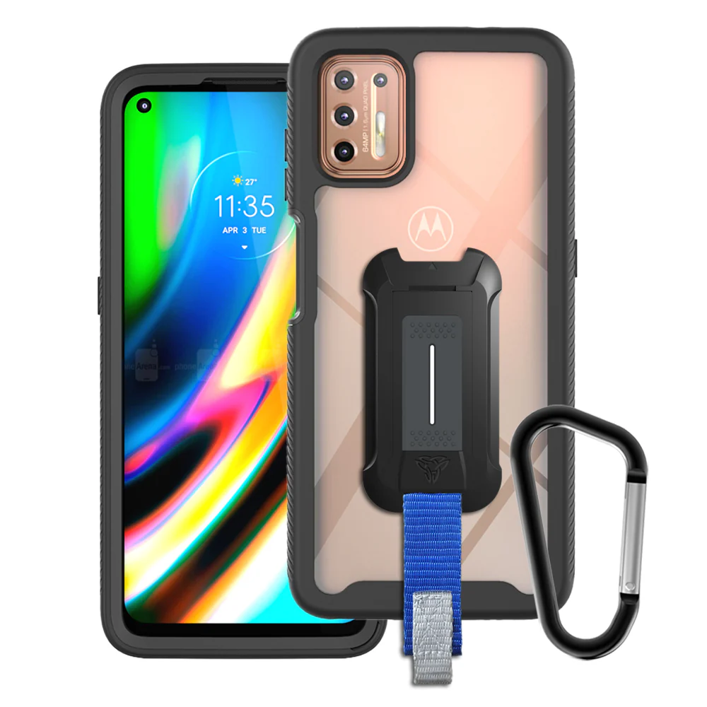 HX-MT20-G9PL | Motorola Moto G9 Plus Case | Protection Military Grade w/ KEY Mount & Carabiner