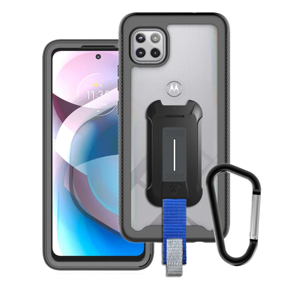 HX-MT21-ACE | Motorola One 5G Ace Case | Protection Military Grade w/ KEY Mount & Carabiner