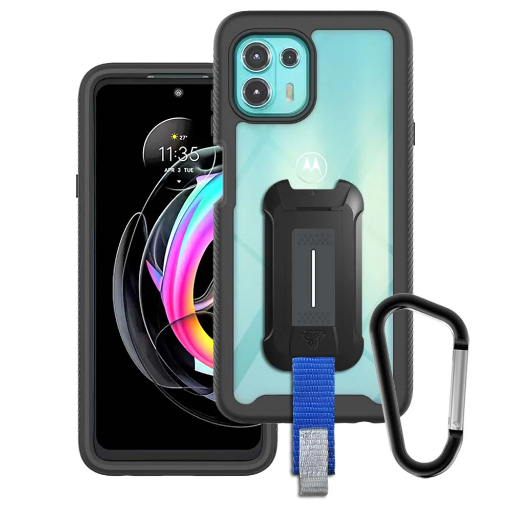 HX-MT21-EG20LT | Motorola Edge 20 Lite Case| Protection Military Grade w/ KEY Mount & Carabiner