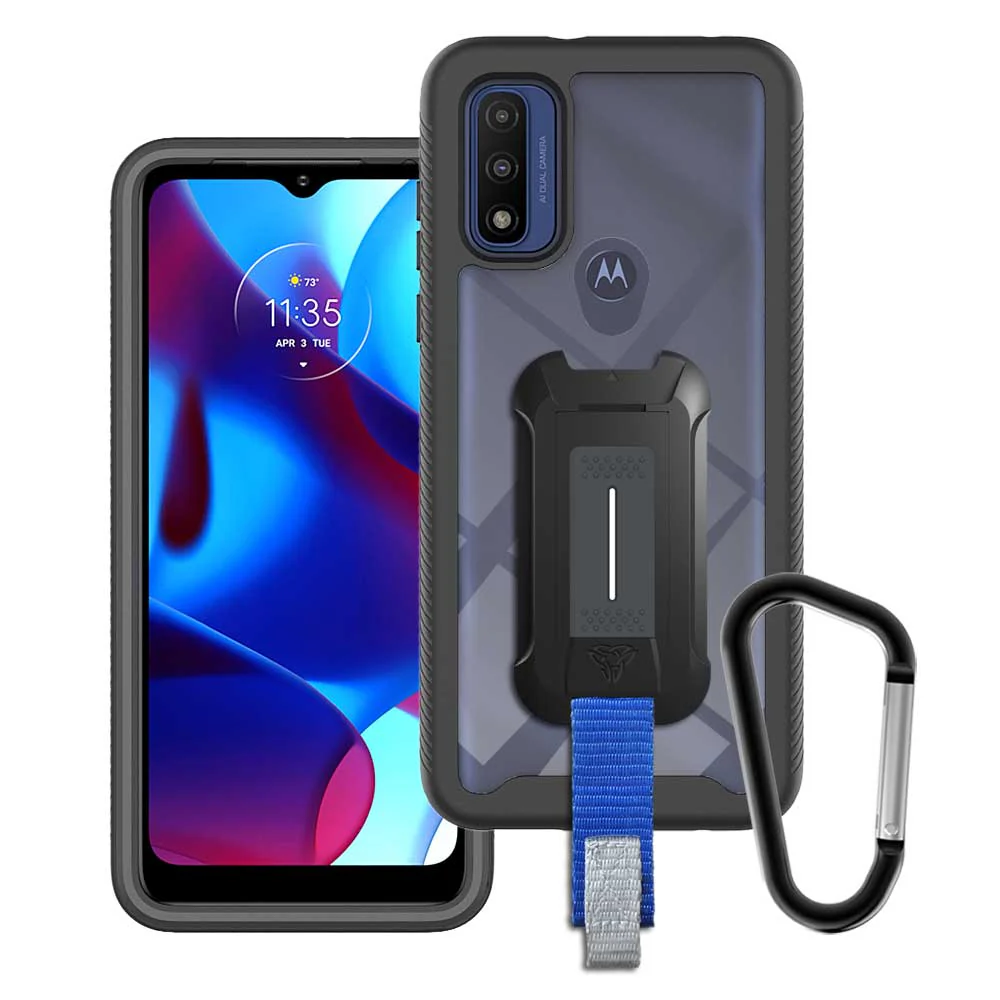 HX-MT21-GPR | Motorola Moto G Pure Case | Protection Military Grade w/ KEY Mount & Carabiner