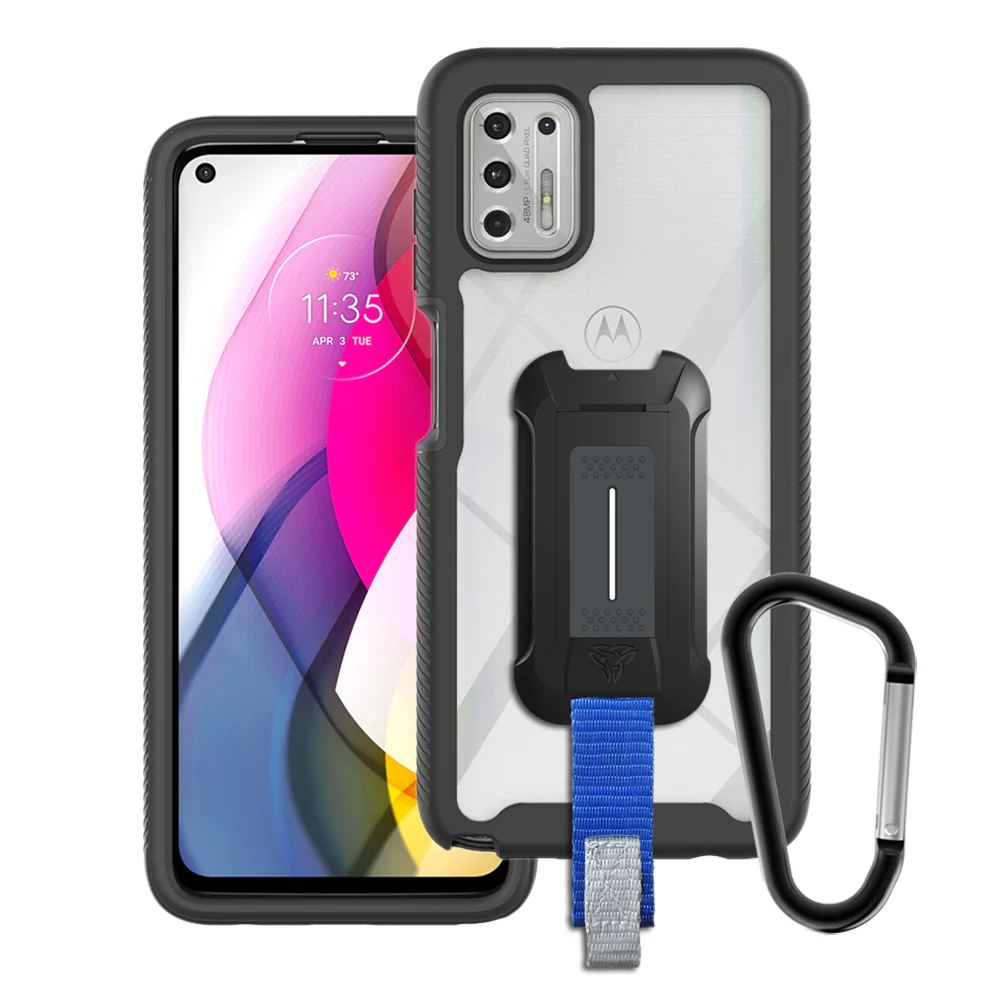 HX-MT21-STY21 | Motorola Moto G Stylus (2021) Case | Protection Military Grade w/ KEY Mount & Carabiner