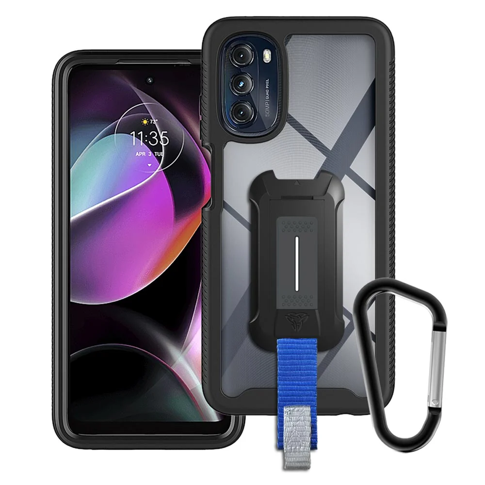 HX-MT22-G5G22 | Motorola Moto G 5G (2022) Case | Protection Military Grade w/ KEY Mount & Carabiner