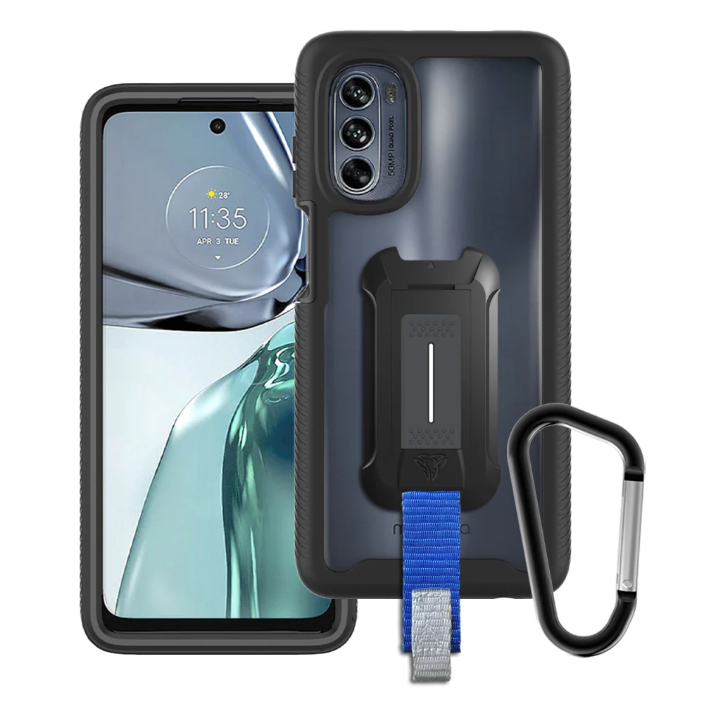HX-MT22-G625G | Motorola Moto G62 5G Case | Protection Military Grade w/ KEY Mount & Carabiner