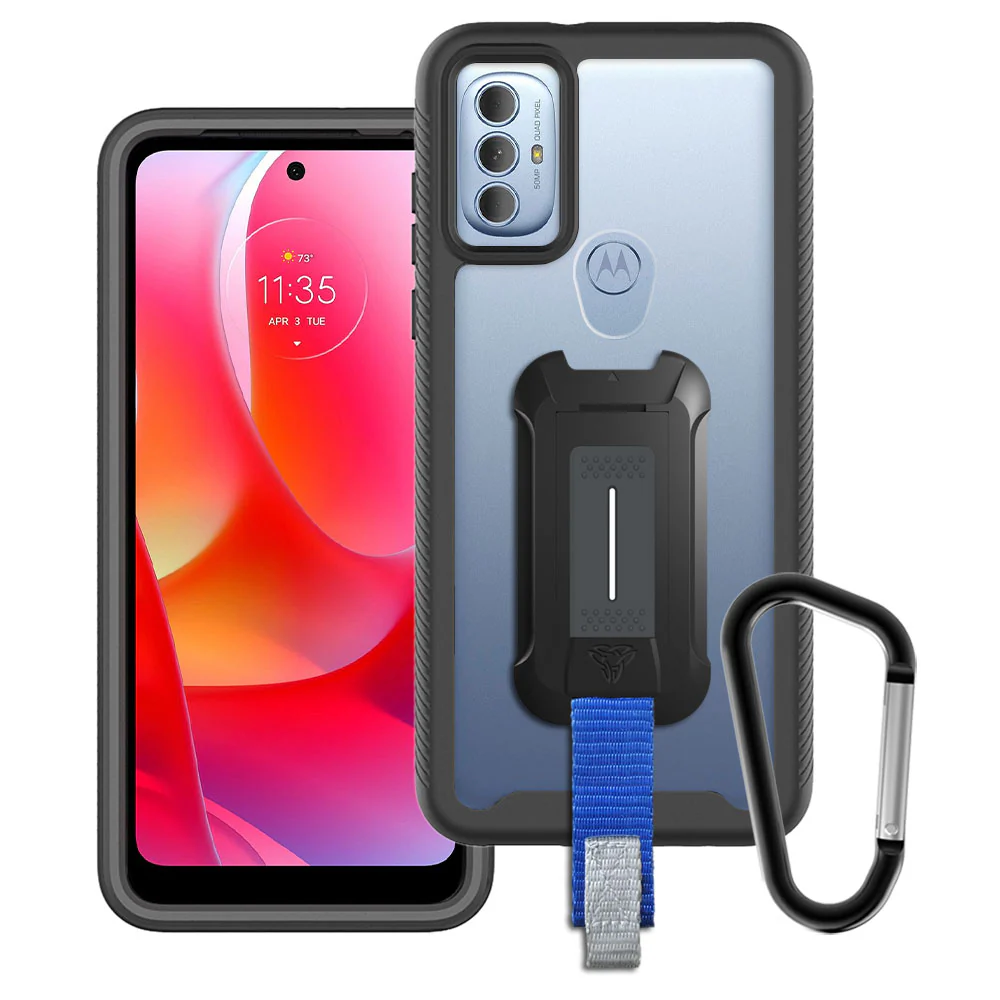 HX-MT22-GPW22 | Motorola Moto G Power (2022) Case | Protection Military Grade w/ KEY Mount & Carabiner