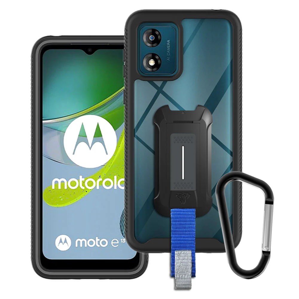 HX-MT23-E13 | Motorola Moto E13 Case | Protection Military Grade w/ KEY Mount & Carabiner