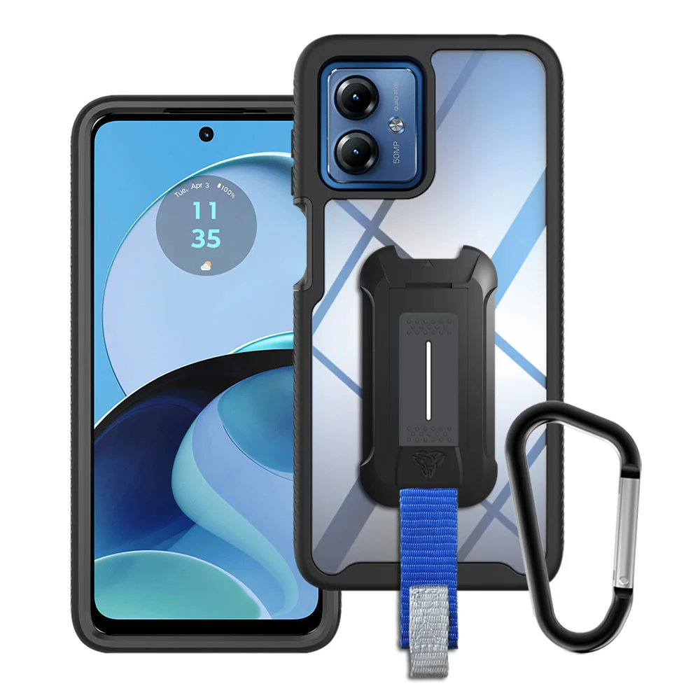 HX-MT23-G14 | Motorola Moto G14 Case | Protection Military Grade w/ KEY Mount & Carabiner