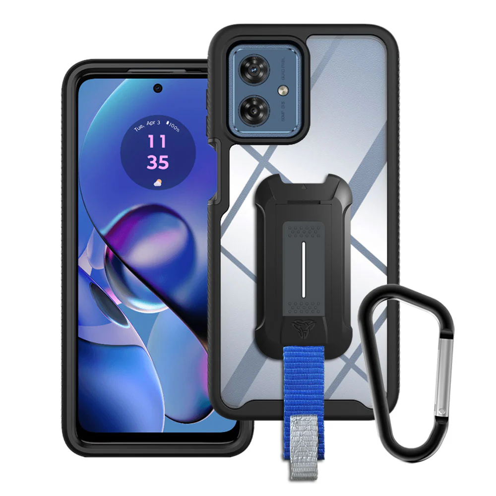 HX-MT23-G545G | Motorola Moto G54 5G Case | Protection Military Grade w/ KEY Mount & Carabiner