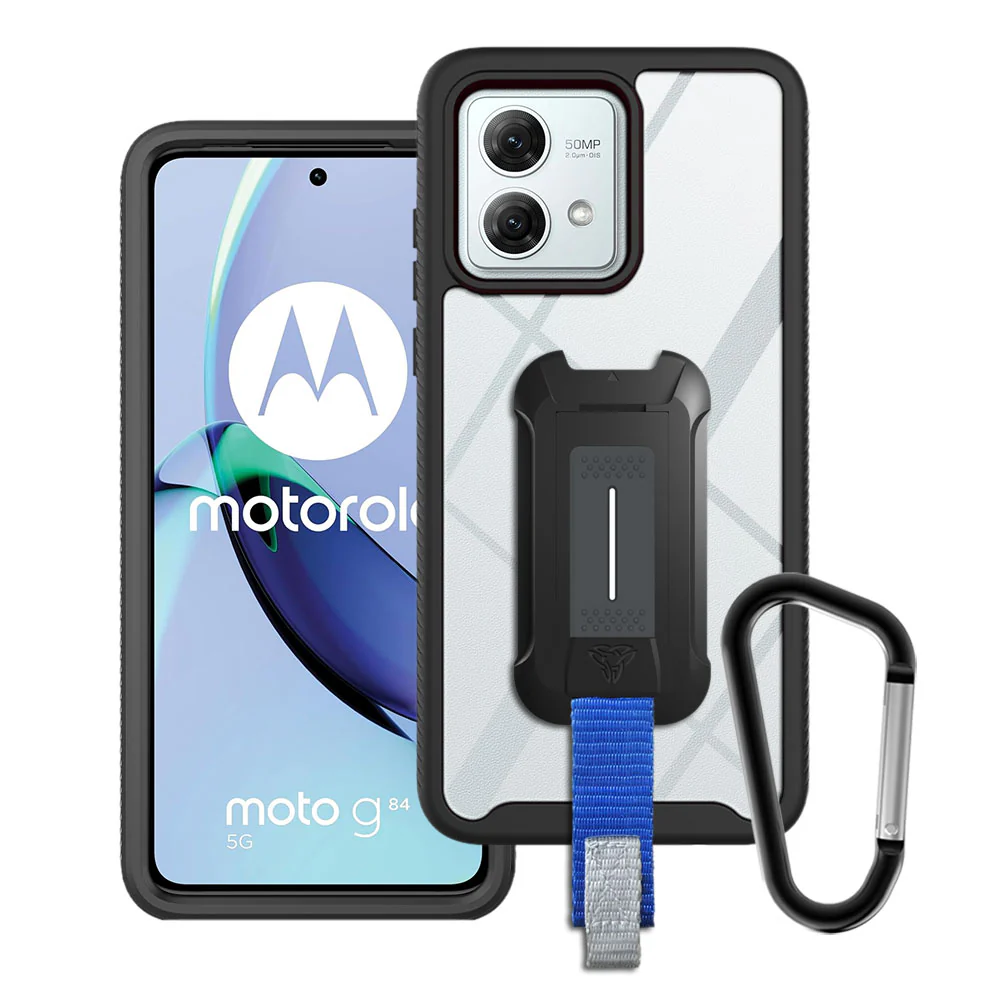 HX-MT23-G845G | Motorola Moto G84 5G Case | Protection Military Grade w/ KEY Mount & Carabiner
