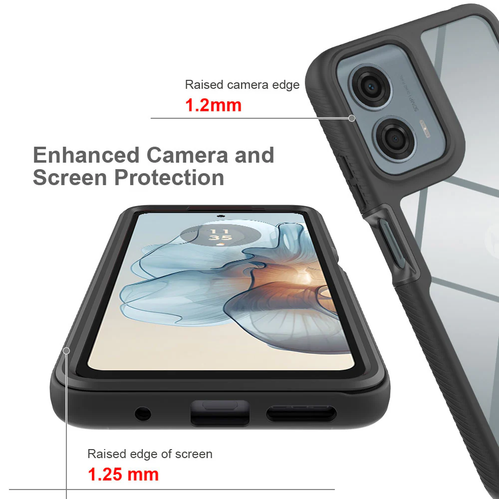 HX-MT24-G24PW | Motorola Moto G04 / G04s / G24 / G24 Power Case | Protection Military Grade w/ KEY Mount & Carabiner - Image 7