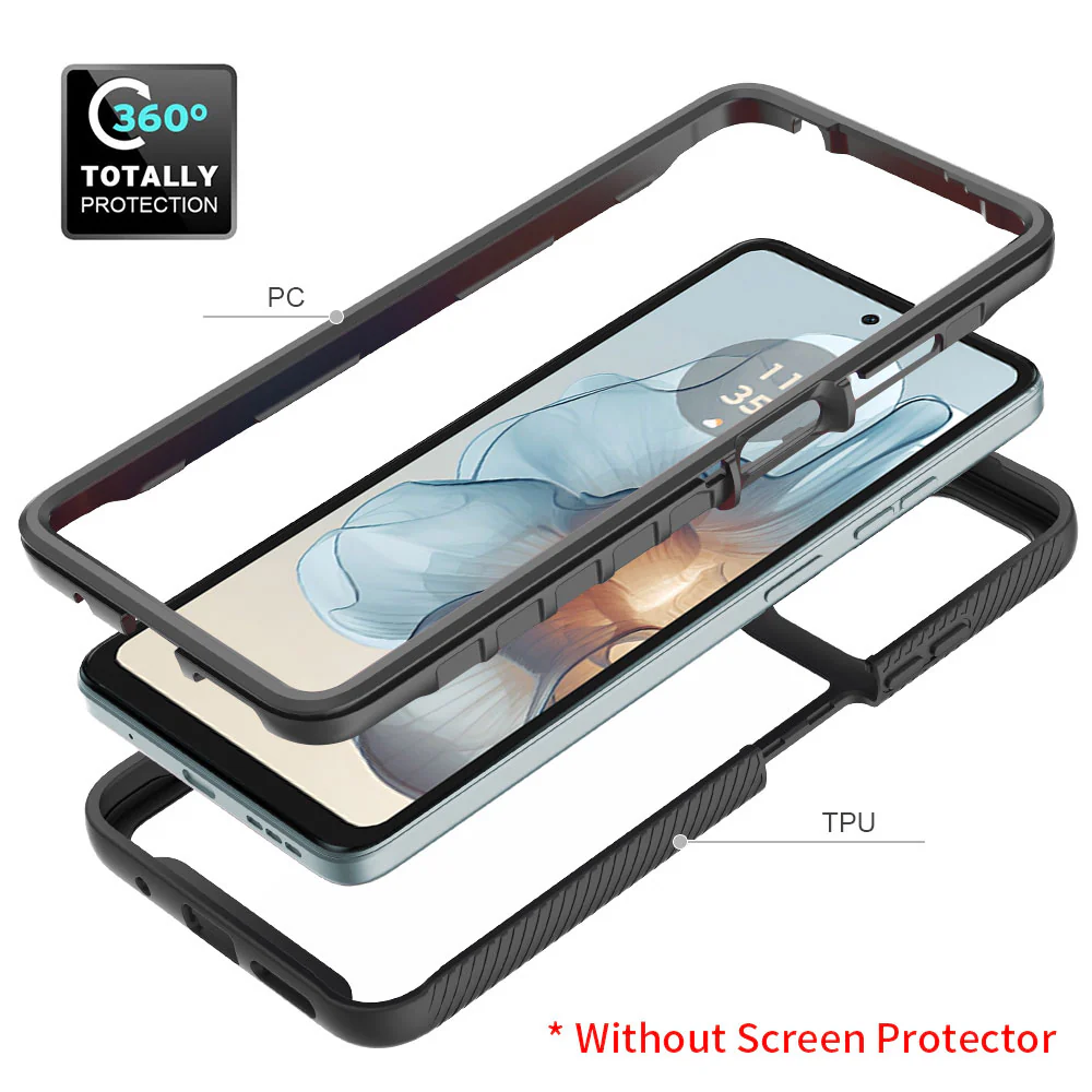 HX-MT24-G24PW | Motorola Moto G04 / G04s / G24 / G24 Power Case | Protection Military Grade w/ KEY Mount & Carabiner - Image 8