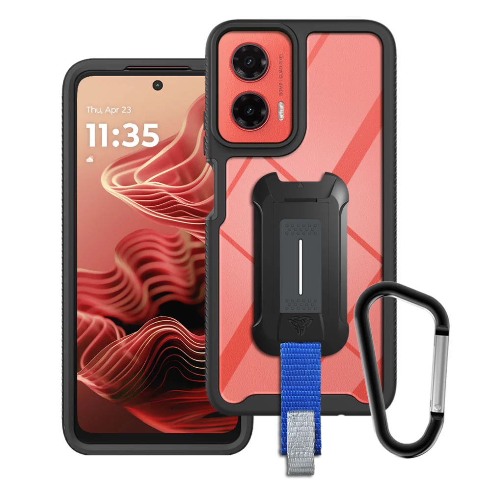 HX-MT24-G355G | Motorola Moto G35 5G Case | Protection Military Grade w/ KEY Mount & Carabiner