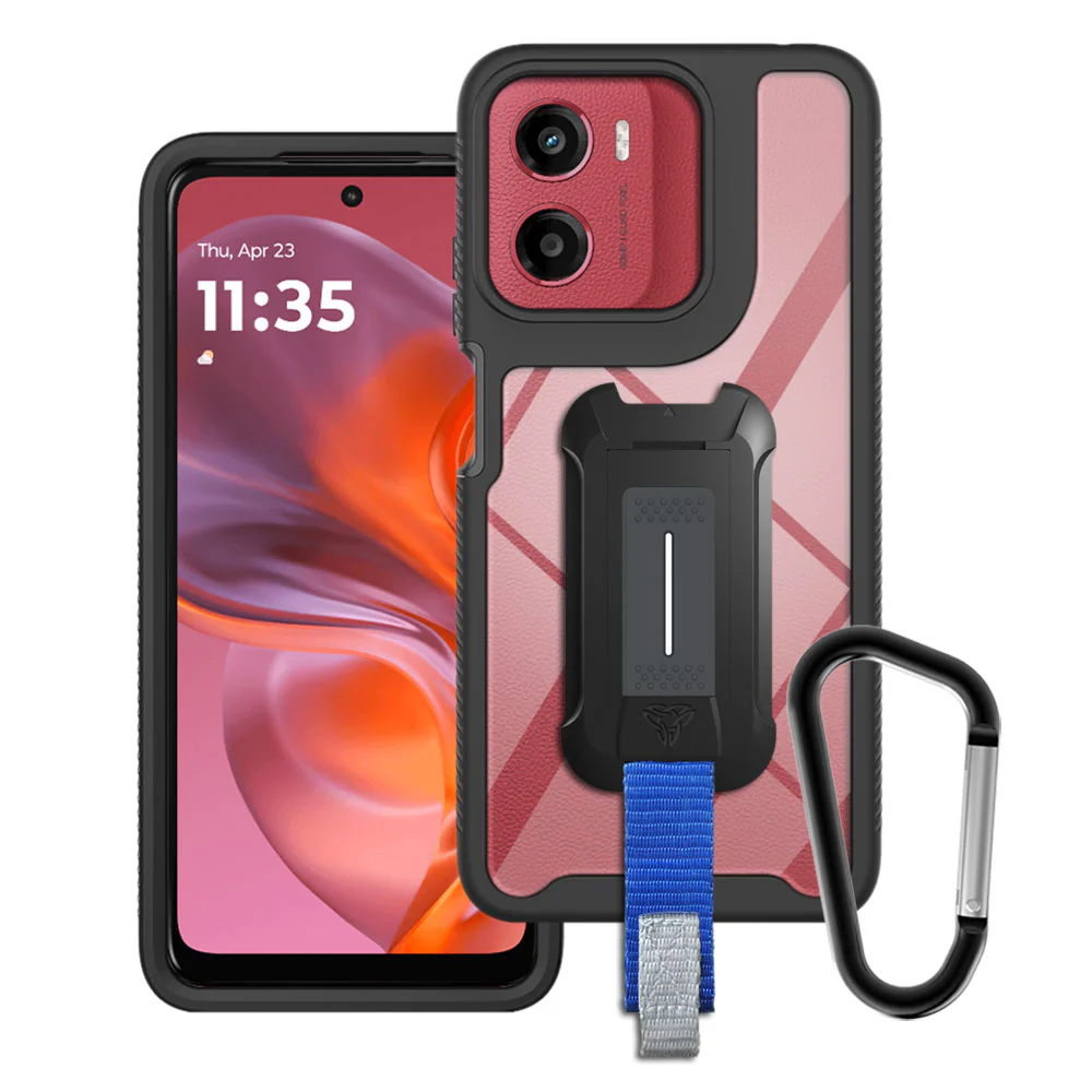 HX-MT25-G05 | Motorola Moto G05 / G15 / G15 Power Case | Protection Military Grade w/ KEY Mount & Carabiner