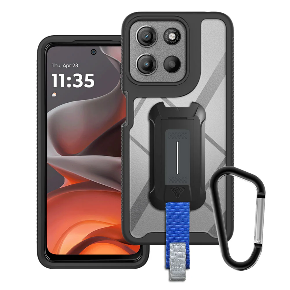 HX-MT25-G05 | Motorola Moto G05 / G15 / G15 Power Case | Protection Military Grade w/ KEY Mount & Carabiner - Image 2