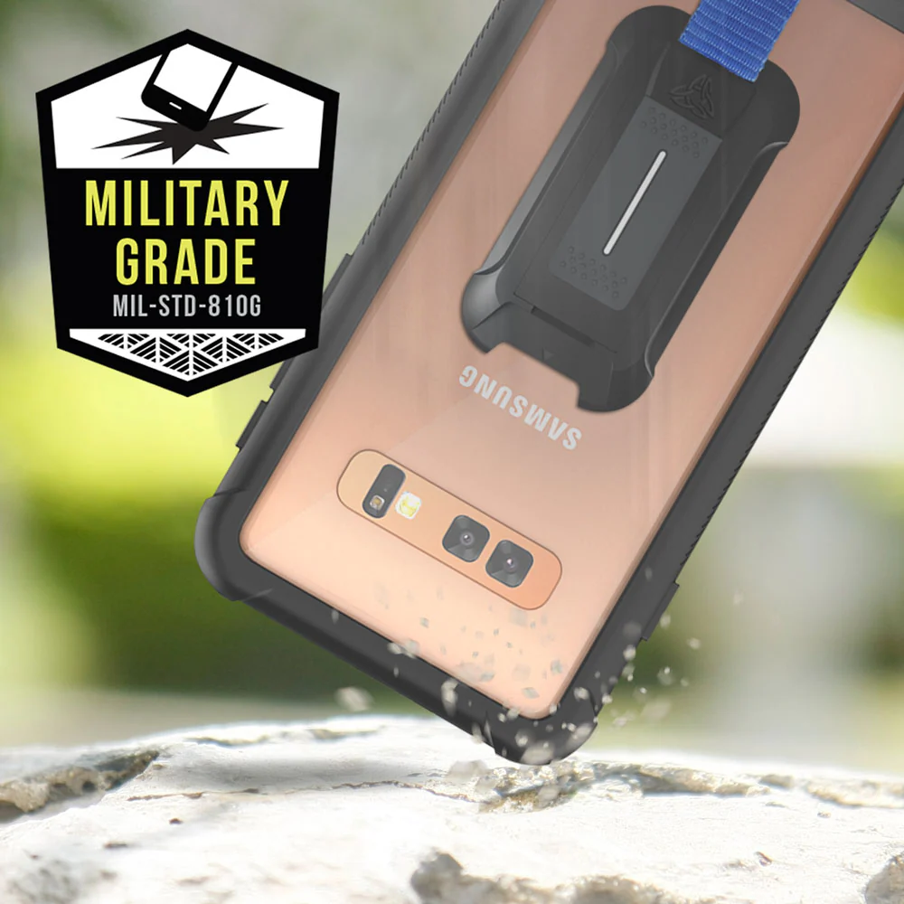 HX-S10-BK | Samsung Galaxy S10 Case | 360 Protection Military Grade w/ KEY Mount & Carabiner - Image 7