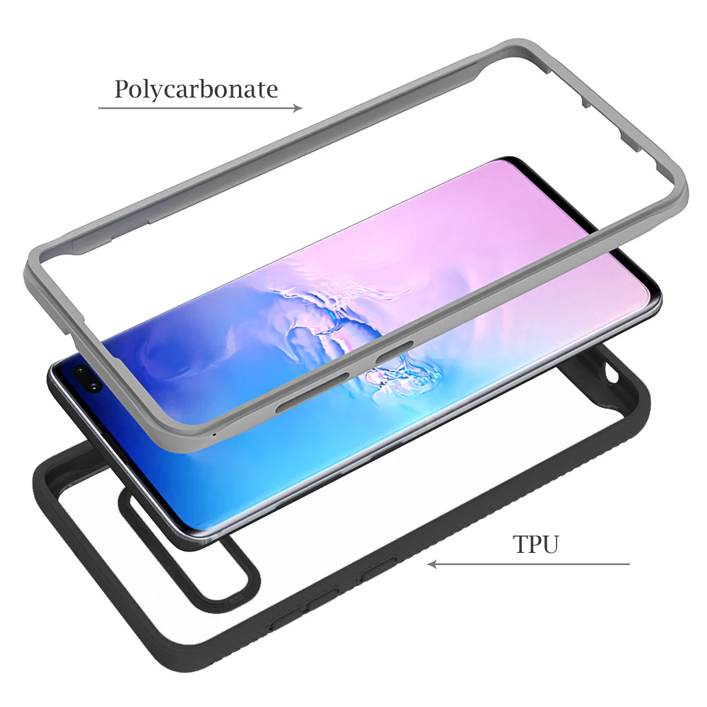 HX-S10P-BK | Samsung Galaxy S10+ S10 Plus Case | 360 Protection Military Grade w/ KEY Mount & Carabiner - Image 9