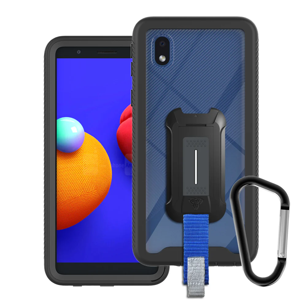HX-SS20-A01CR | Samsung Galaxy A01 Core Case | Protection Military Grade w/ KEY Mount & Carabiner -Black