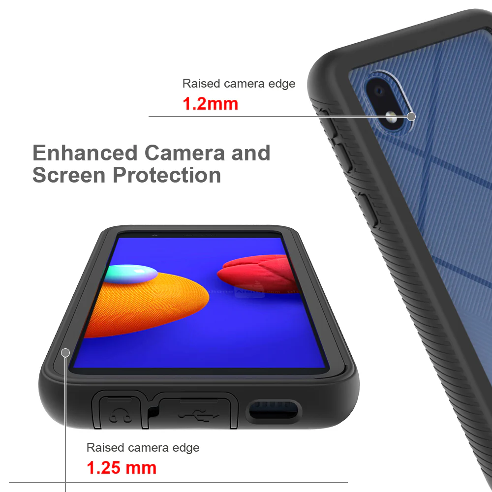 HX-SS20-A01CR | Samsung Galaxy A01 Core Case | Protection Military Grade w/ KEY Mount & Carabiner -Black - Image 10