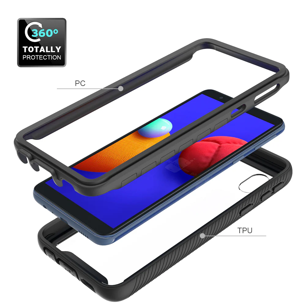 HX-SS20-A01CR | Samsung Galaxy A01 Core Case | Protection Military Grade w/ KEY Mount & Carabiner -Black - Image 9