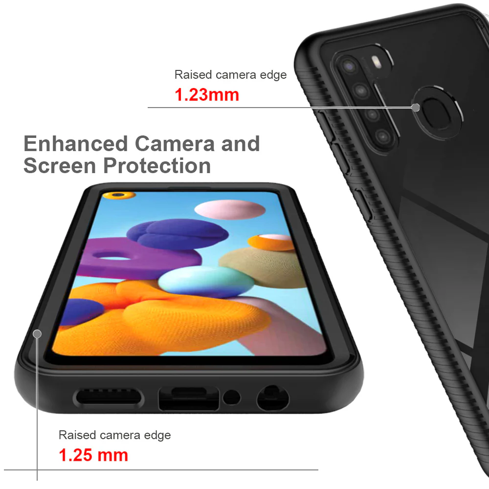 HX-SS20-A21-BK | Samsung Galaxy A21 Case | Protection Military Grade w/ KEY Mount & Carabiner -Black - Image 9