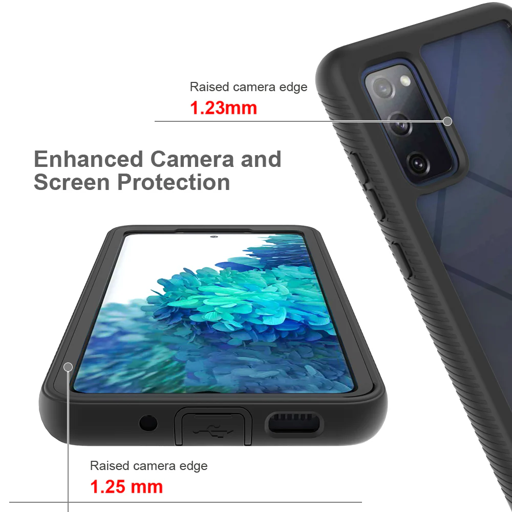 HX-SS20-S20FE | Samsung Galaxy S20 FE / S20 FE 5G / S20 FE 2022 Case | Protection Military Grade w/ KEY Mount & Carabiner -Black - Image 8