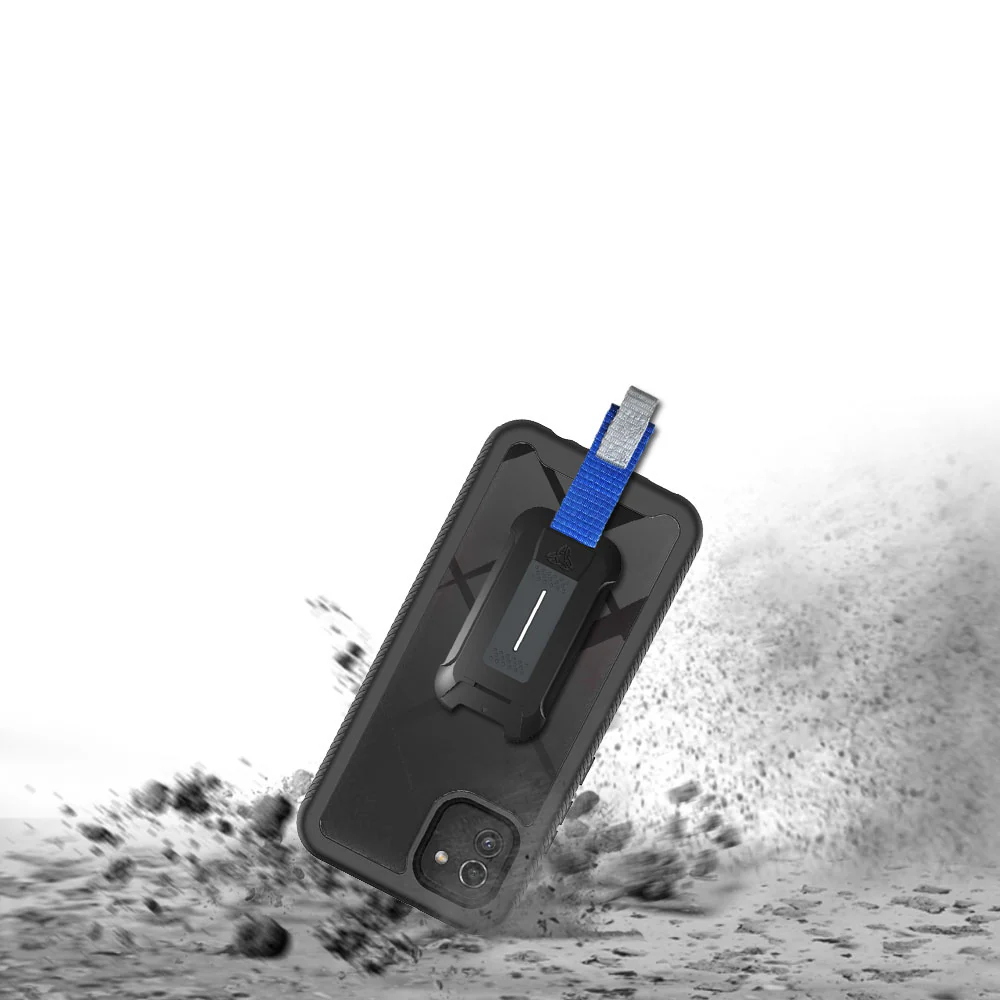 HX-SS21-A03_164 | Samsung Galaxy A03 SM-A035 164mm Case | Protection Military Grade w/ KEY Mount & Carabiner -Black - Image 2