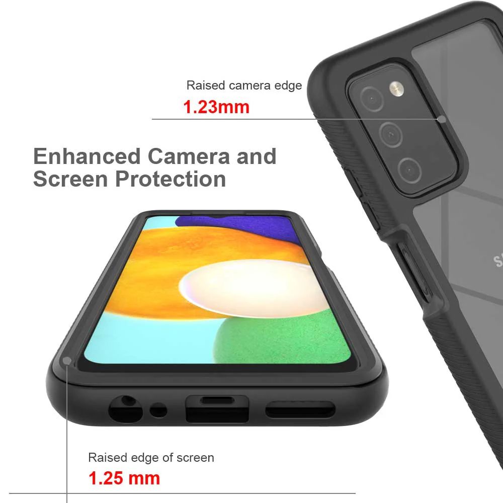 HX-SS21-A03SNA | Samsung Galaxy A03s SM-A037 (North America Ver.) Case | Protection Military Grade w/ KEY Mount & Carabiner -Black - Image 9