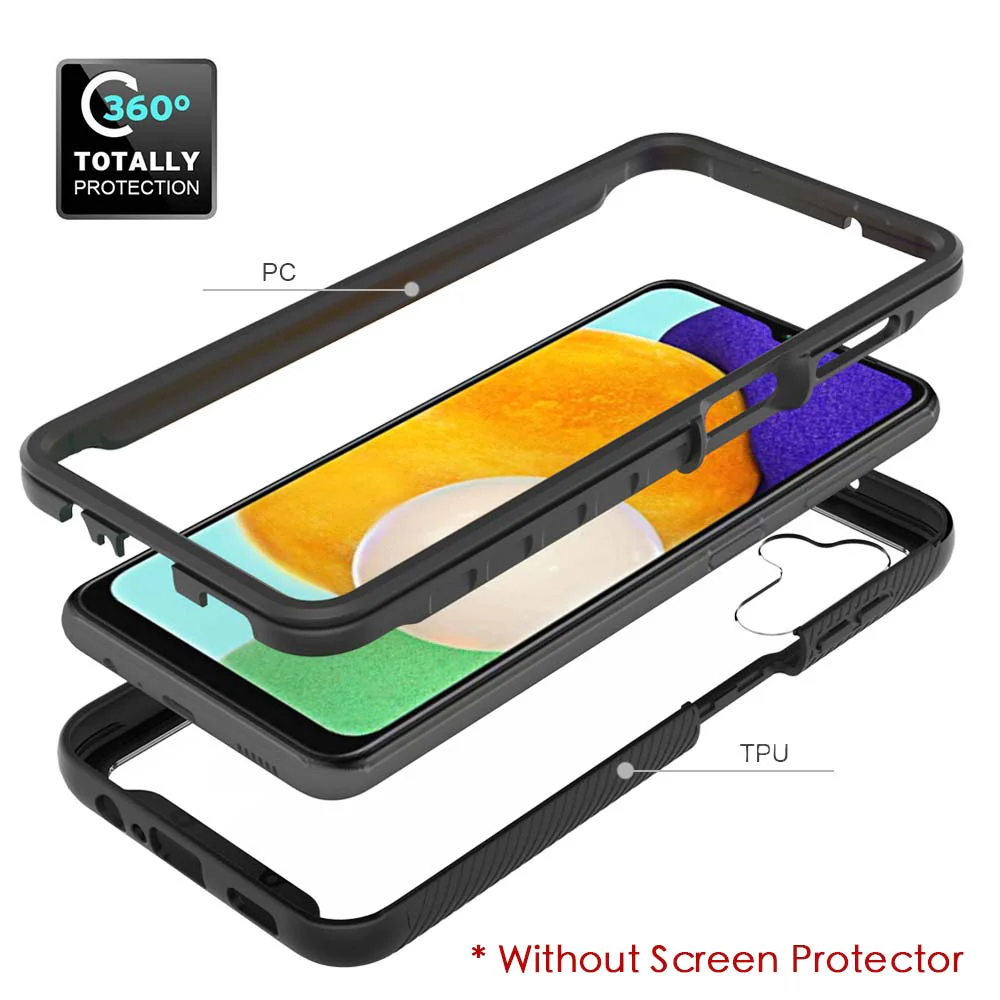 HX-SS21-A135G | Samsung Galaxy A13 5G SM-A136 Case | Protection Military Grade w/ KEY Mount & Carabiner -Black - Image 9
