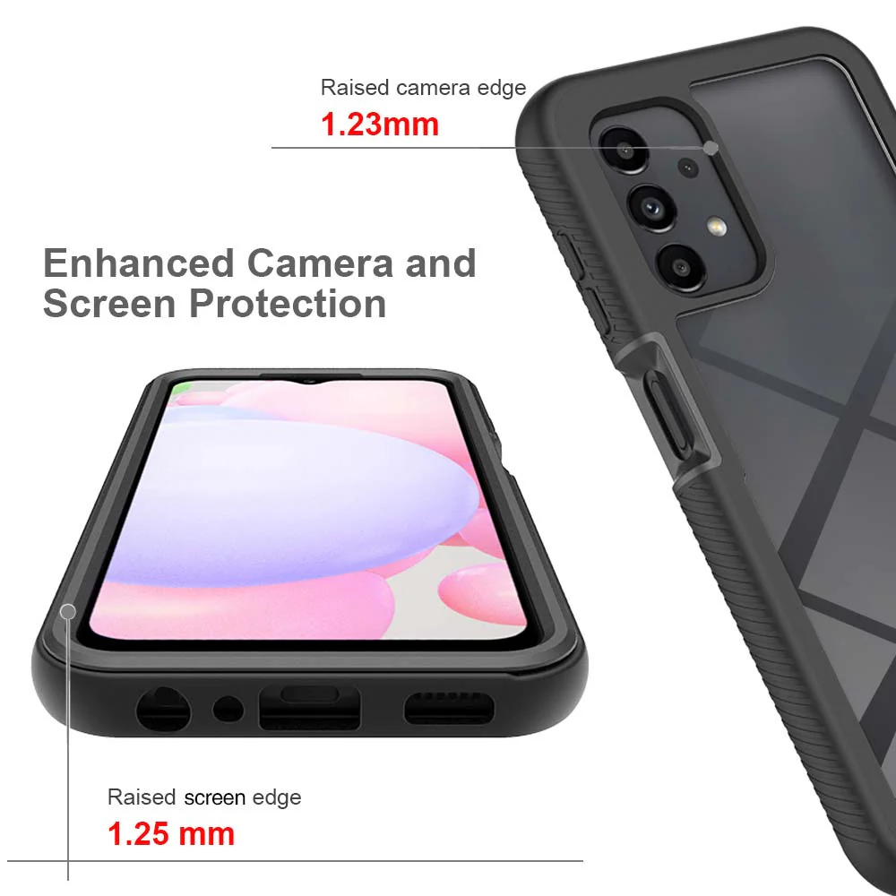 HX-SS21-A134G | Samsung Galaxy A13 4G SM-A135 / A13 SM-A137 Case | Protection Military Grade w/ KEY Mount & Carabiner -Black - Image 9