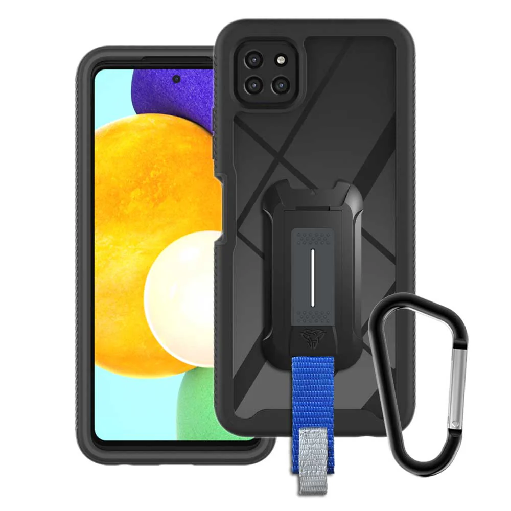 HX-SS21-A225G | Samsung Galaxy A22 5G SM-A226 Case | Protection Military Grade w/ KEY Mount & Carabiner -Black