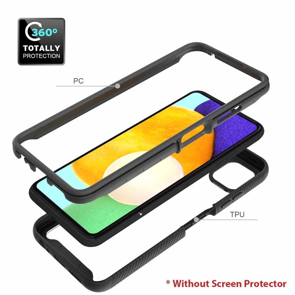 HX-SS21-A225G | Samsung Galaxy A22 5G SM-A226 Case | Protection Military Grade w/ KEY Mount & Carabiner -Black - Image 8