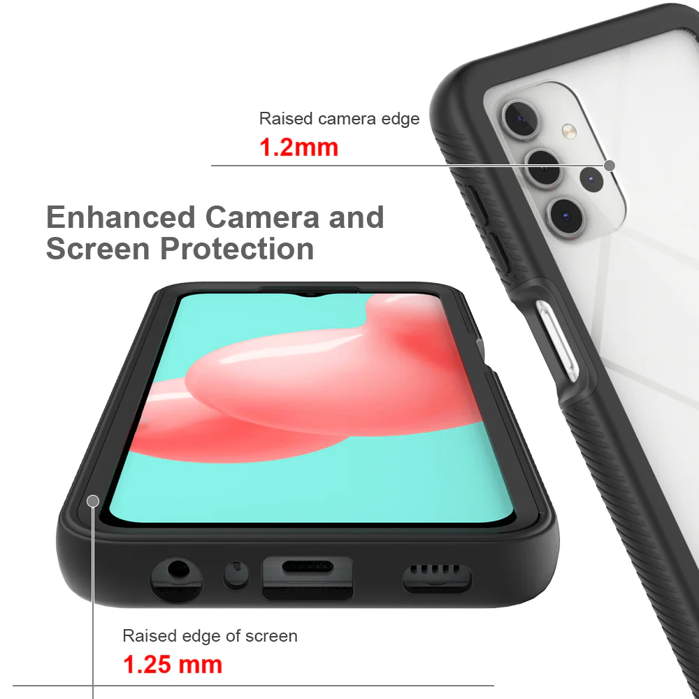 HX-SS21-A325G | Samsung Galaxy A32 5G Case | Protection Military Grade w/ KEY Mount & Carabiner -Black - Image 10