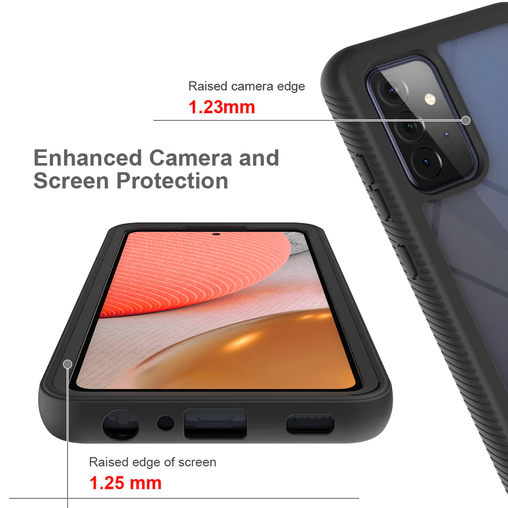 HX-SS21-A72 | Samsung Galaxy A72 4G / 5G Case | Protection Military Grade w/ KEY Mount & Carabiner -Black - Image 10