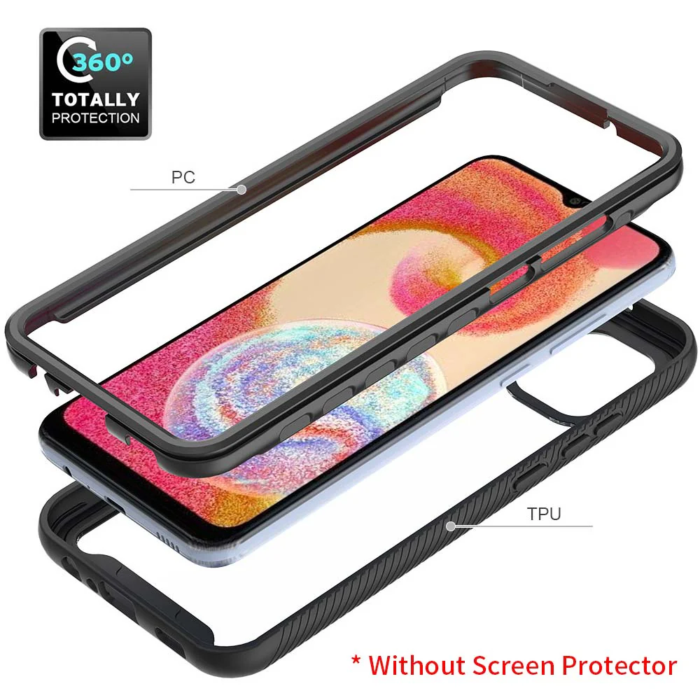 HX-SS22-A04E | Samsung Galaxy A04e SM-A042 Case | Protection Military Grade w/ KEY Mount & Carabiner - Black - Image 9