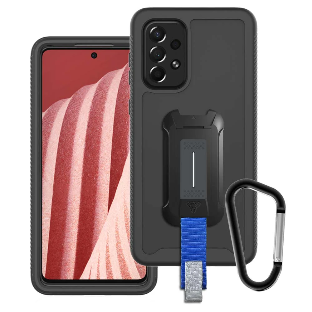 HX-SS22-A735G | Samsung Galaxy A73 5G SM-A736 Case | Protection Military Grade w/ KEY Mount & Carabiner -Black