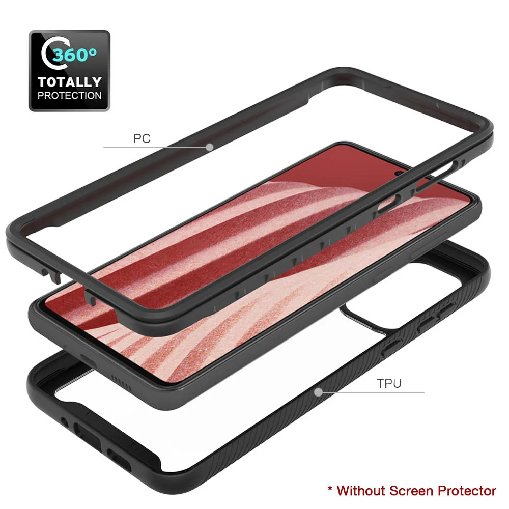 HX-SS22-A735G | Samsung Galaxy A73 5G SM-A736 Case | Protection Military Grade w/ KEY Mount & Carabiner -Black - Image 8