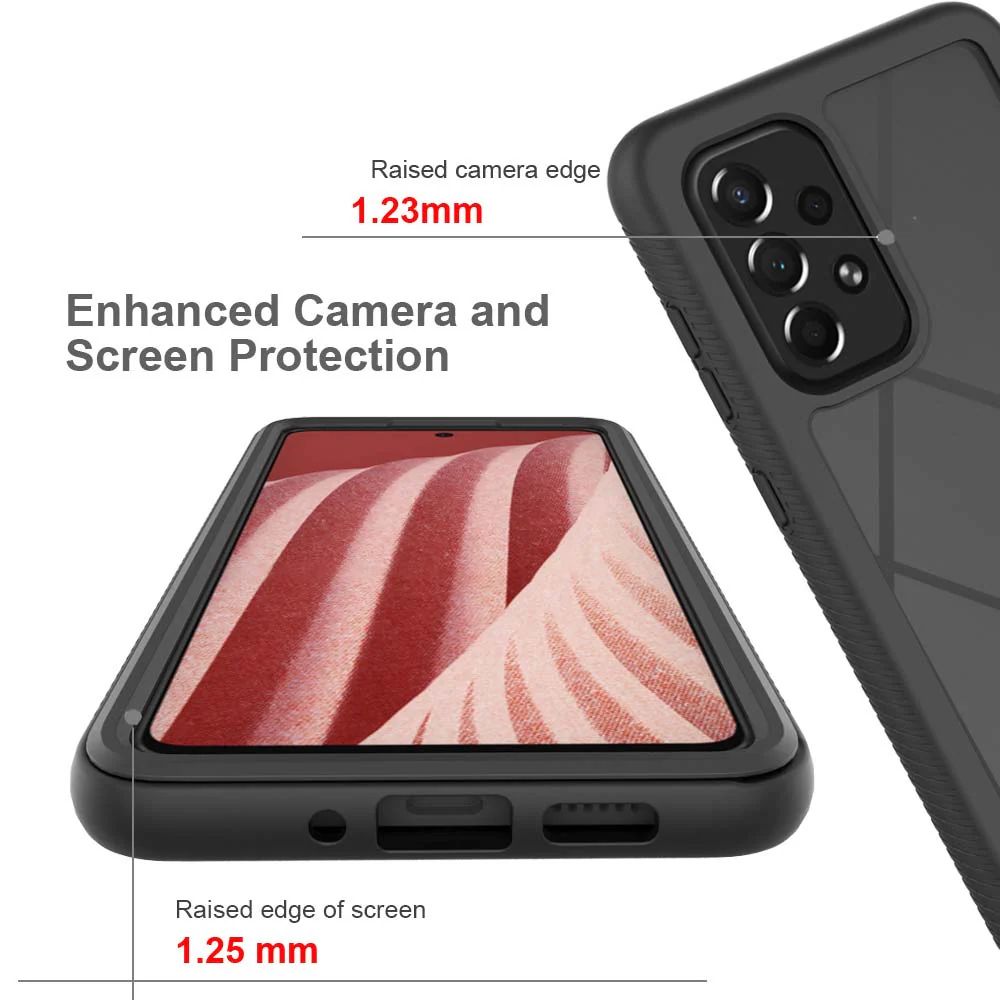 HX-SS22-A735G | Samsung Galaxy A73 5G SM-A736 Case | Protection Military Grade w/ KEY Mount & Carabiner -Black - Image 9