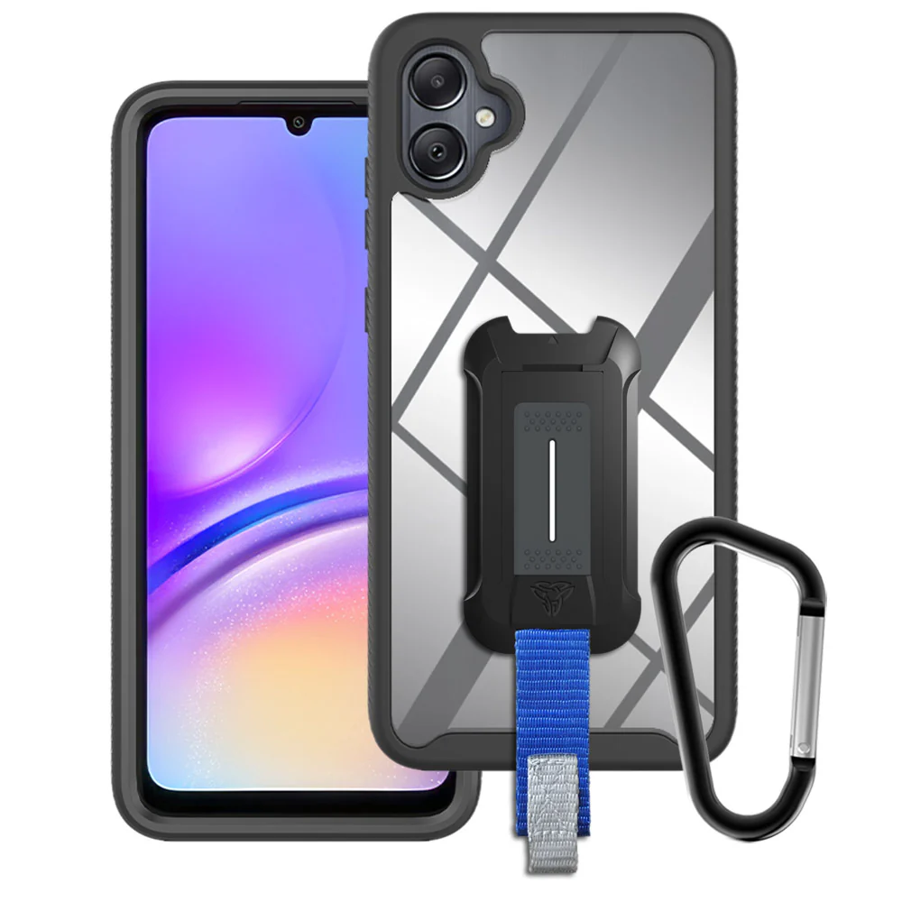 HX-SS23-A054G | Samsung Galaxy A05 4G SM-A055 Case | Protection Military Grade w/ KEY Mount & Carabiner - Black