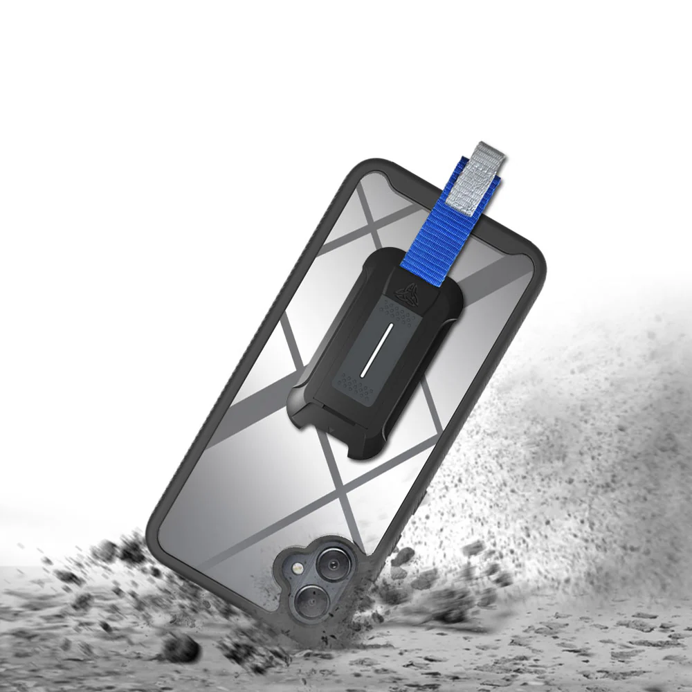 HX-SS23-A054G | Samsung Galaxy A05 4G SM-A055 Case | Protection Military Grade w/ KEY Mount & Carabiner - Black - Image 2