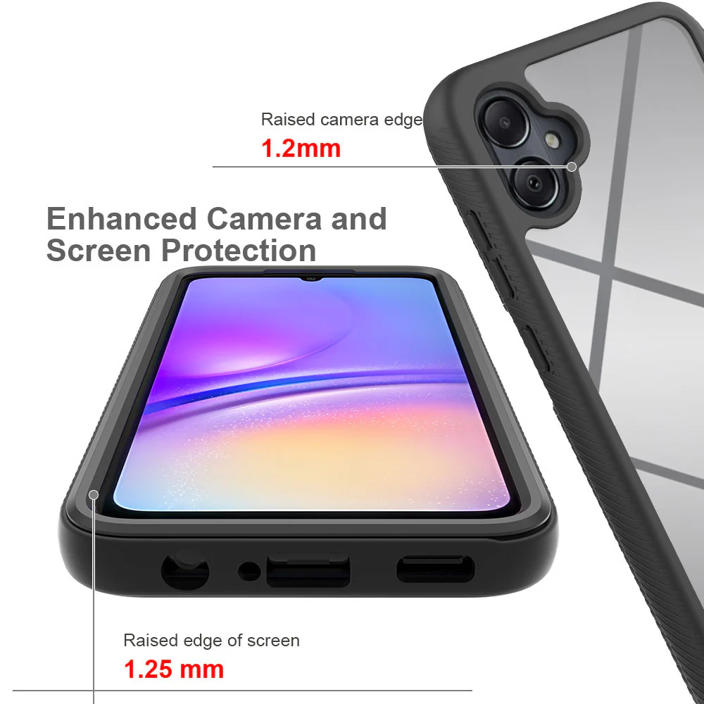 HX-SS23-A054G | Samsung Galaxy A05 4G SM-A055 Case | Protection Military Grade w/ KEY Mount & Carabiner - Black - Image 8