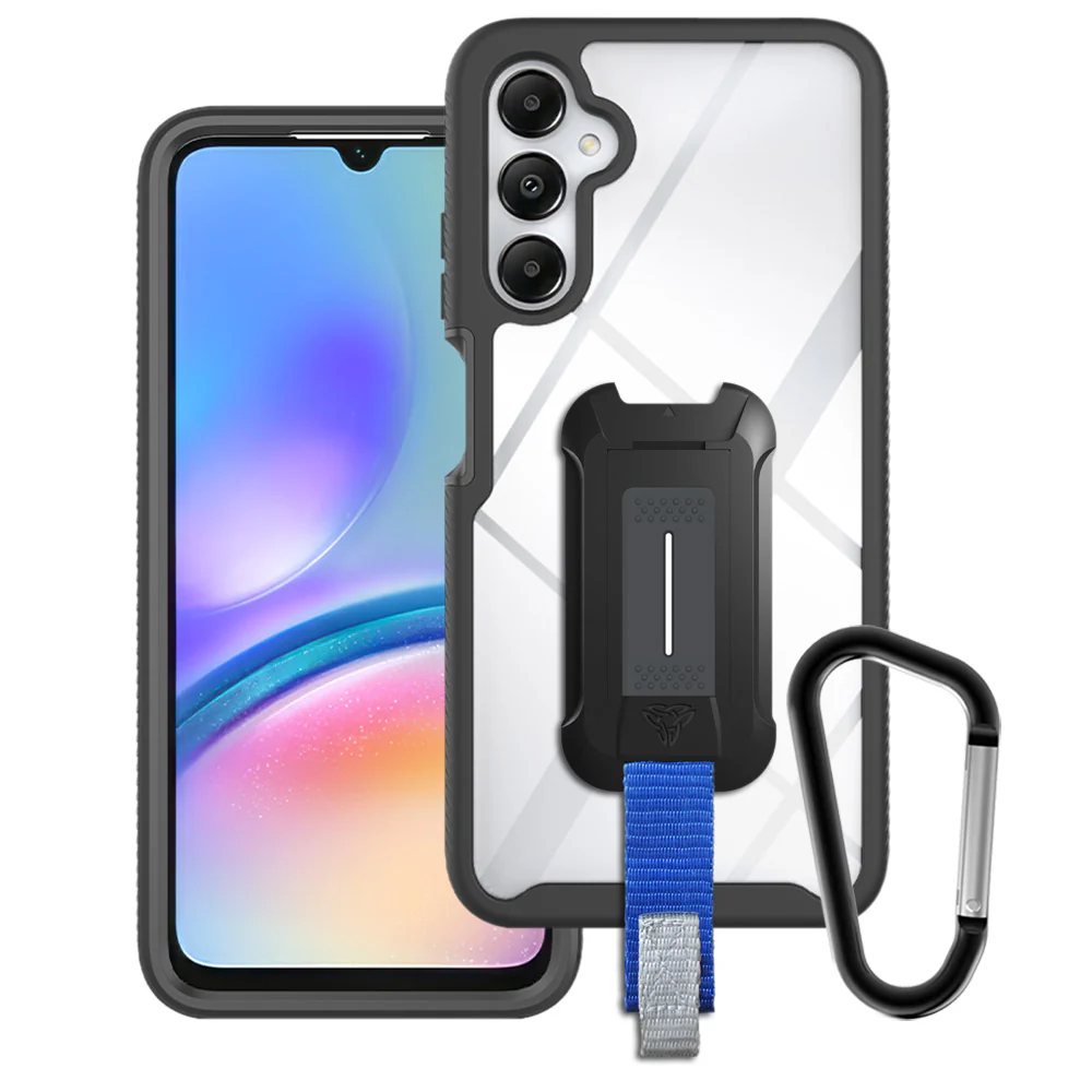 HX-SS23-A05S | Samsung Galaxy A05s 4G SM-A057 Case | Protection Military Grade w/ KEY Mount & Carabiner - Black